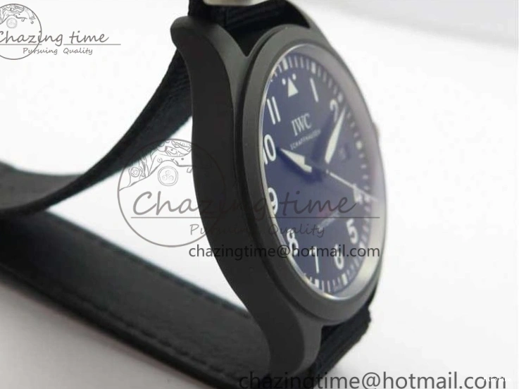 MIROTIME 0223 Pilot IW326901 Real Ceramic MK 1:1 Best Edition Black Dial On Nylon Strap MIYOTA FastDry 7126